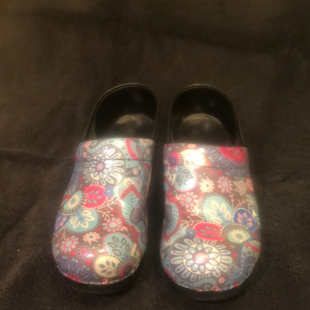 Dansko flowered nursing clogs